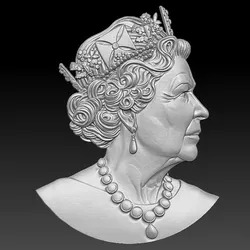 Queen Elizabeth II Relief 3D print model
