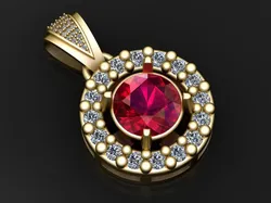 Ruby diamond pendant