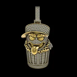 00063 Dustbin Diamond Hip Hop Pendant
