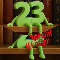 23 Number Figurine STL – Cute Sitting Shelf Decor | 2 Versions (One Hand & Two Hands)