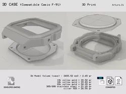 3D Case compatible with F91 watch