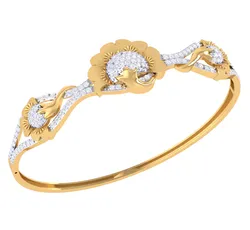 3D Printable Jewelry design of Bangle with diamonds