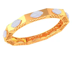 3D Printable Jewelry design of Bangle with diamonds
