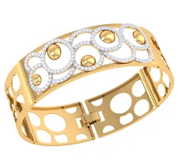 3D Printable Jewelry design of Bangle with diamonds