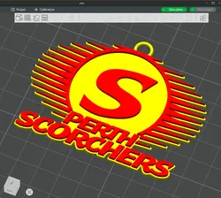 BBL Perth Scorchers Badge Color Printable And Renderable 3D Print Model in Keychains 597900