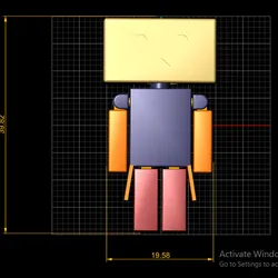 Cute Blocky Robot Character – 3D Printable Toy Figure