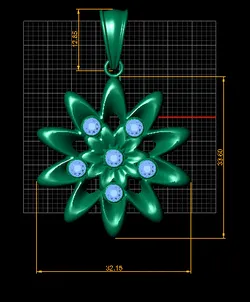 Double Bloom Ruby Pendant