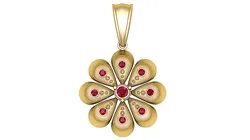 Golden Blossom Ruby Pendant