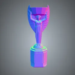 Golden trophy with figure
