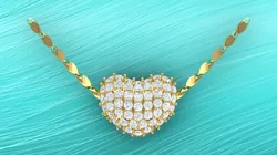 Heart pendant - Diamond pendant - Womens pendant - N917839 3D Print Model in Pendants 599520