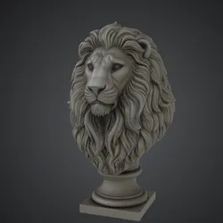 Lion Bust Pack – Low Poly & Realistic Lion Head Sculptures – 3D Printable Statues