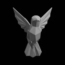 Low Poly Hummingbird Sculpture