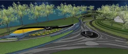 Modern Waterfront Municipal Park Landscape Model su