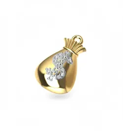 Money Bag Pendant 3D Print Model in Pendants 599656