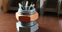 Nut & bolt pencil organizer