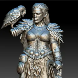 Owlbound Sentinel – Mythic Warrior Woman Statue