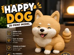 Perro feliz - Modelo de impresión 3D gratuito