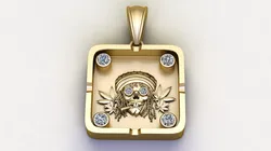 Rasta Skull Pendant with Diamond Accents