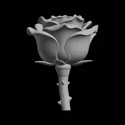 Rose Bud 3D Print Model Floral Decor