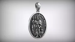 Saint Roch Medal Rochus Catholic Christian Pendant