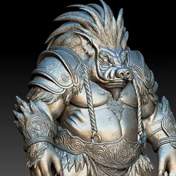 Savage Tusks – Tribal Boar Warrior STL