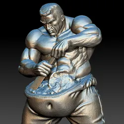 Self-Made Strength – Surreal Sculptor 3D Printable Statue