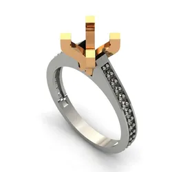 Solitaire Engagement Ring Diamond Women Ring Stone 3D print STL
