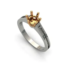 Solitaire Engagement Ring Diamond Women Ring Stone 3D print STL