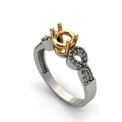 Solitaire Engagement Ring Diamond Women Ring Stone 3D print STL
