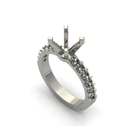 Solitaire Engagement Ring Diamond Women Ring Stone 3D print STL
