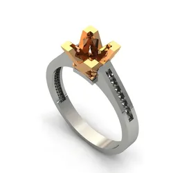 Solitaire Engagement Ring Diamond Women Ring Stone 3D print STL