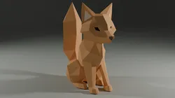 Stylized Low-Poly Fox Low-poly