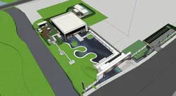 SU model of modern luxury building demonstration area architecture