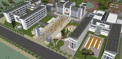 There are a total of 8 SU models in modern style middle school teaching buildings