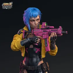 Thia Cyberpunk Mercenary with Pink SMG "PIG" Female Sci-Fi STL