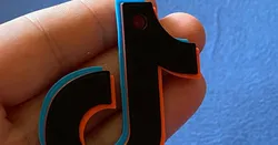 TikTok logo keychain