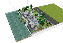 Waterfront Leisure Plaza Landscape Design Sketchup Model