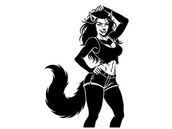 Were Wolf Girl stencil