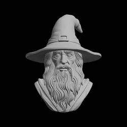 Wizard Bust Fantasy Character 3D Print Model