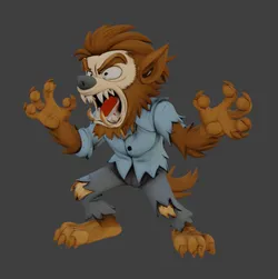 Wolfman Toon 3D Print Model in Figurines 598518