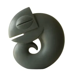 Abstract Chameleon Sculpture | Minimalist Geometric Animal | 3D Printable Art Statue