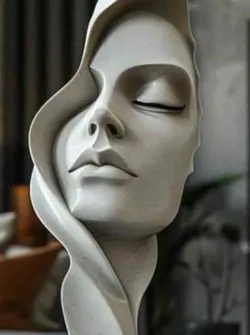 Abstract Serenity Face Sculpture | Modern Minimalist Wall Art & Decor | Resin & FDM