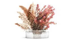 Bouquet Autumn Flowers Branches Barberry Pampas vase 630