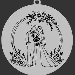 Bride and Groom - Christmas Ornament