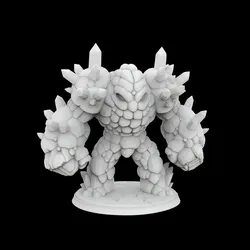 Earth Elemental Golem Miniature 3D Print Model in Sculpture 600256