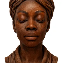 Earthy Textured Female Bust | 3D Printable Cultural Portrait | Resin & FDM