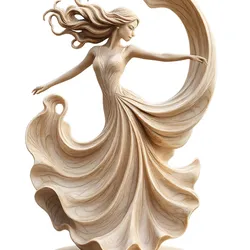 Ethereal Dancer Sculpture | Flowing Fabric Lady Statue | 3D Printable Art | Resin & FDM