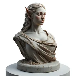 Female Elf Bust - 01 - Priestess of the Stone Forest