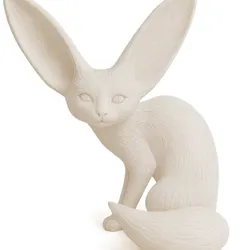 Fennec Fox Sculpture | Stylised Desert Fox Figurine | 3D Printable Animal Art