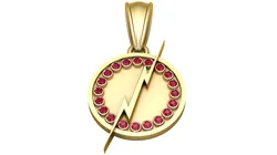 Flash-Inspired Ruby Lightning Pendant